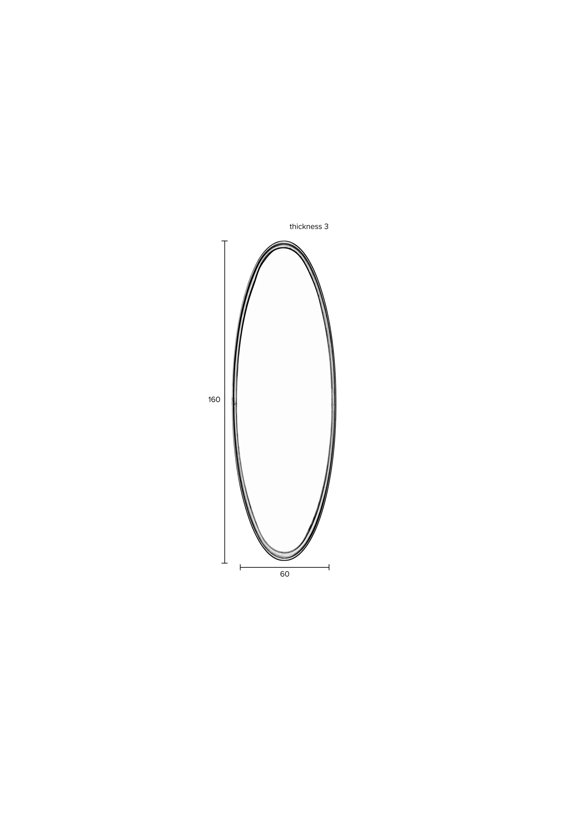 Matz Black Oval Wall Mirror Large
